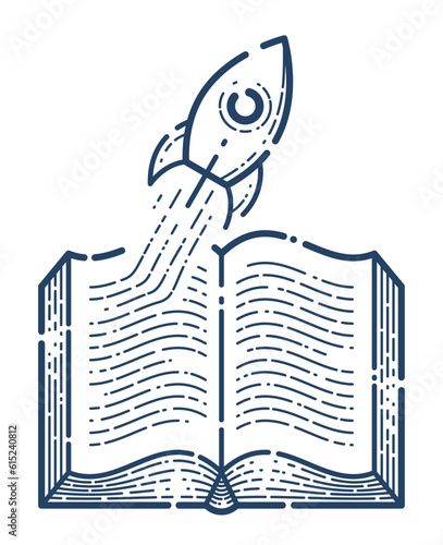 Open book with launching ro...
