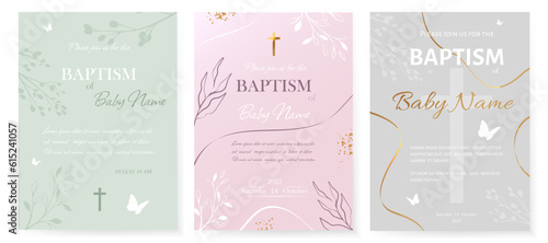 Stampa su tela Baptism Invitation Card Design