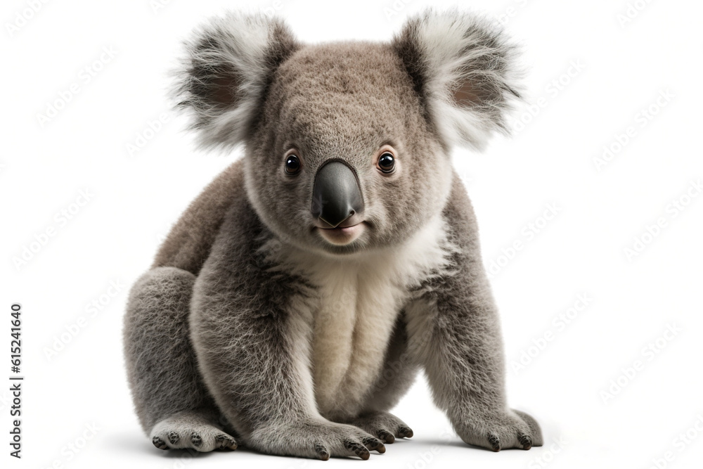 Koala Bear Sat on a White Background cutout isolated Koala Bear Sat on a White Background cutout isolated