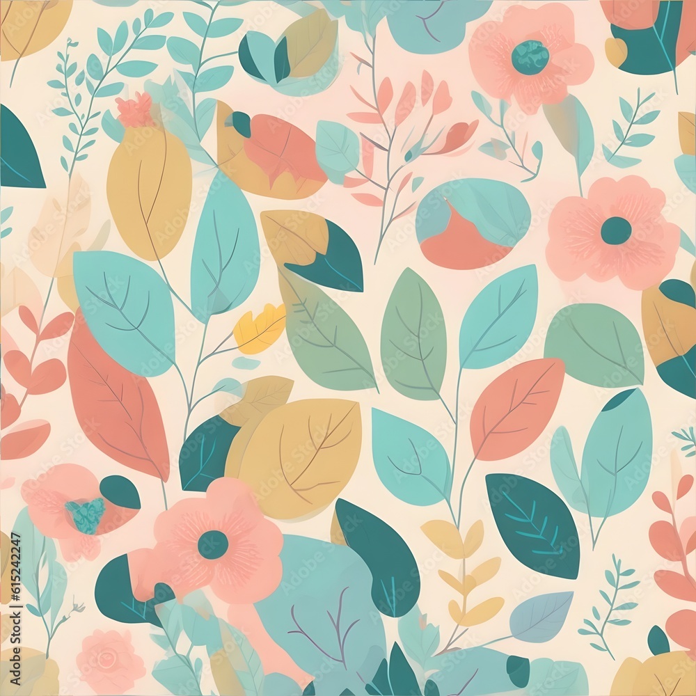 Seamless repeatable pattern with flowers Seamless repeatable pattern with flowers