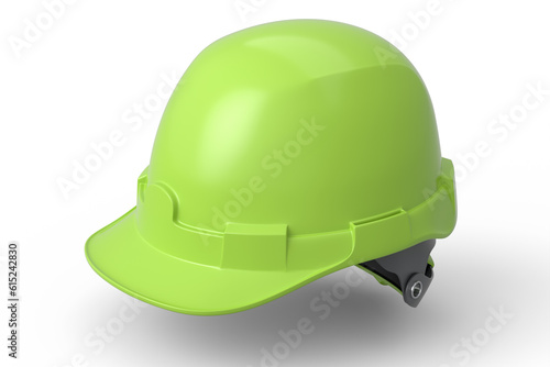 Green safety helmet or hard cap isolated on white background