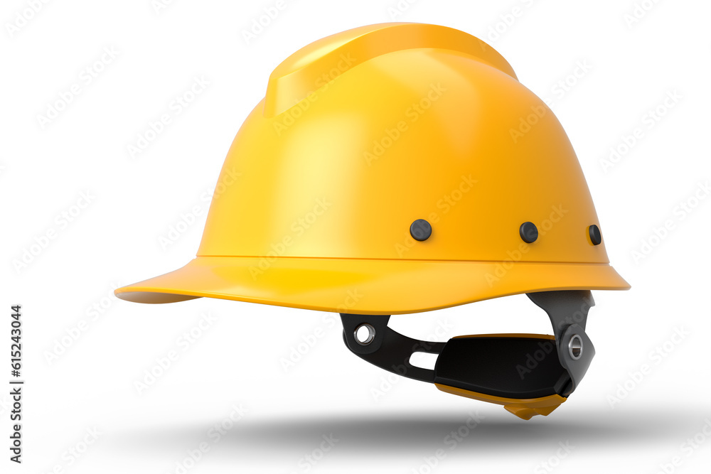 Fototapeta premium Yellow safety helmet or hard cap isolated on wihte background