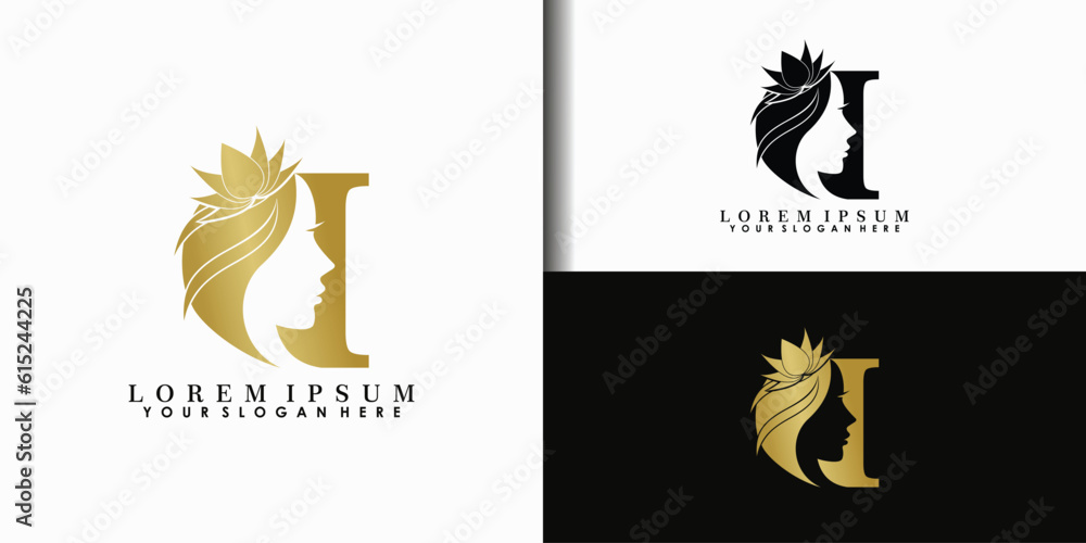face beauty logo design with letter concept face beauty logo design with letter concept