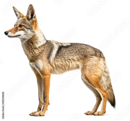 Coyote jackal isolated on the transparent background PNG. AI generative.