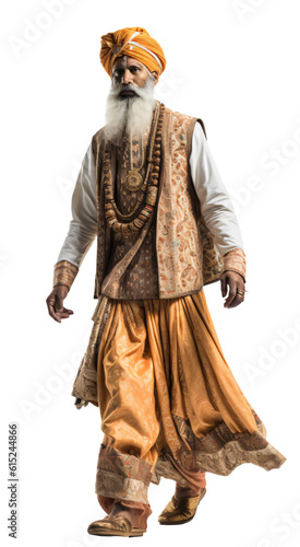 man in hindu outfit isolated on the transparent background PNG. AI generative.