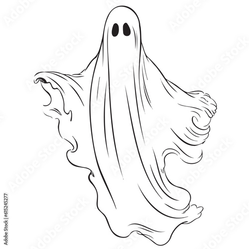 Cute ghost isolated, Vector Halloween concept, Cartoon Ghosts, Spooky vector