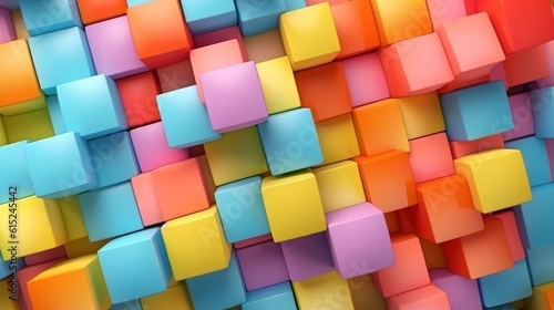 Abstract background with coloured cubes
