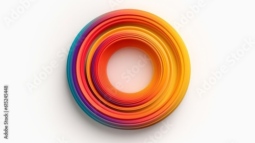 Abstract circles lines round frame colorful rainbow