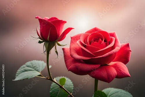 single red rose generated by AI technology 