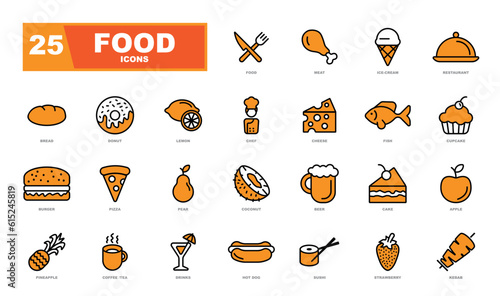 The Food Icons. These icons are perfect for use in menus, recipe websites, food-related apps, or any project that requires clear and intuitive visual representation of food items.