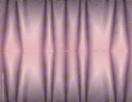 Zigzag geometric ornamental linear vector texture with optical illusion and moir effect in pink tones. Wavy striped seamless border for web design, mobile apps, wall panel, cover, package, wallpaper.