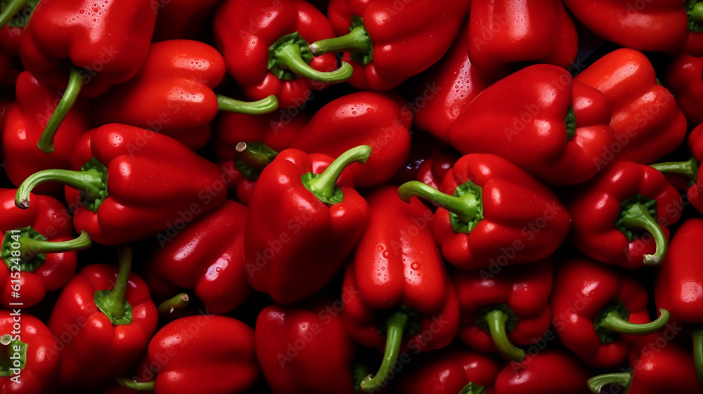 Peppers paprika on the table. Generative Ai Peppers paprika on the table. Generative Ai
