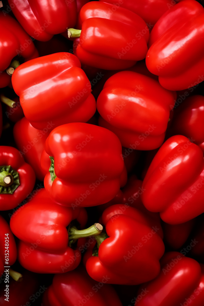 Peppers paprika on the table. Generative Ai Peppers paprika on the table. Generative Ai