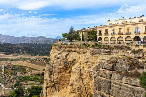 Panoramic view of canyon of Ronda near new Bridge in Ronda, Spain on October 23, 2022