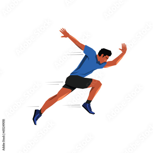 Illustration of an athlete man sprinting, exuding energy and determination