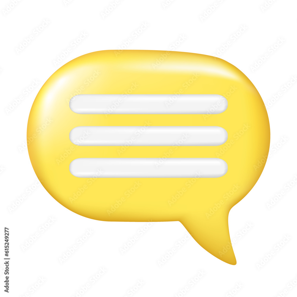 Realistic 3d speech bubble text, message box, chatting box with white lines. Decorative 3d element, chat dialogue icon, speak bubble symbol. Vector illustration isolated on white background Realistic 3d speech bubble text, message box, chatting box with white lines. Decorative 3d element, chat dialogue icon, speak bubble symbol. Vector illustration isolated on white background