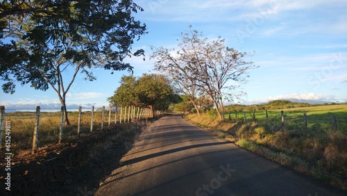 Lonely road in the costa rican country side