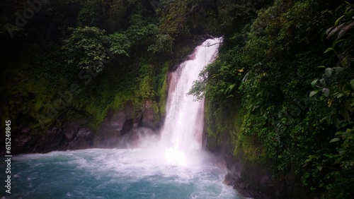 Peaceful Waterfall in the middle of the rain forest in central america