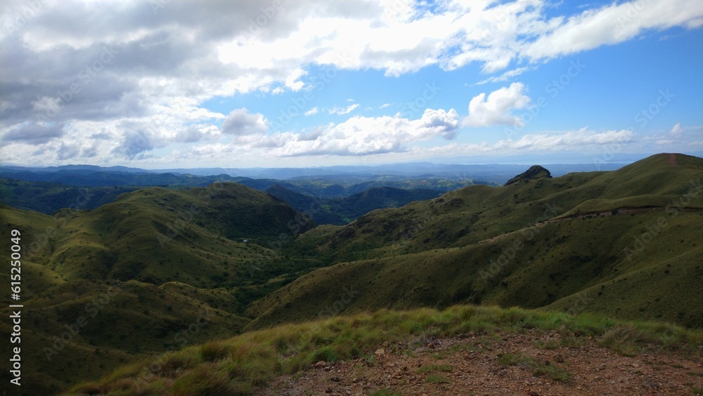 panorama of the popular bald mountain in central america during a precious summer