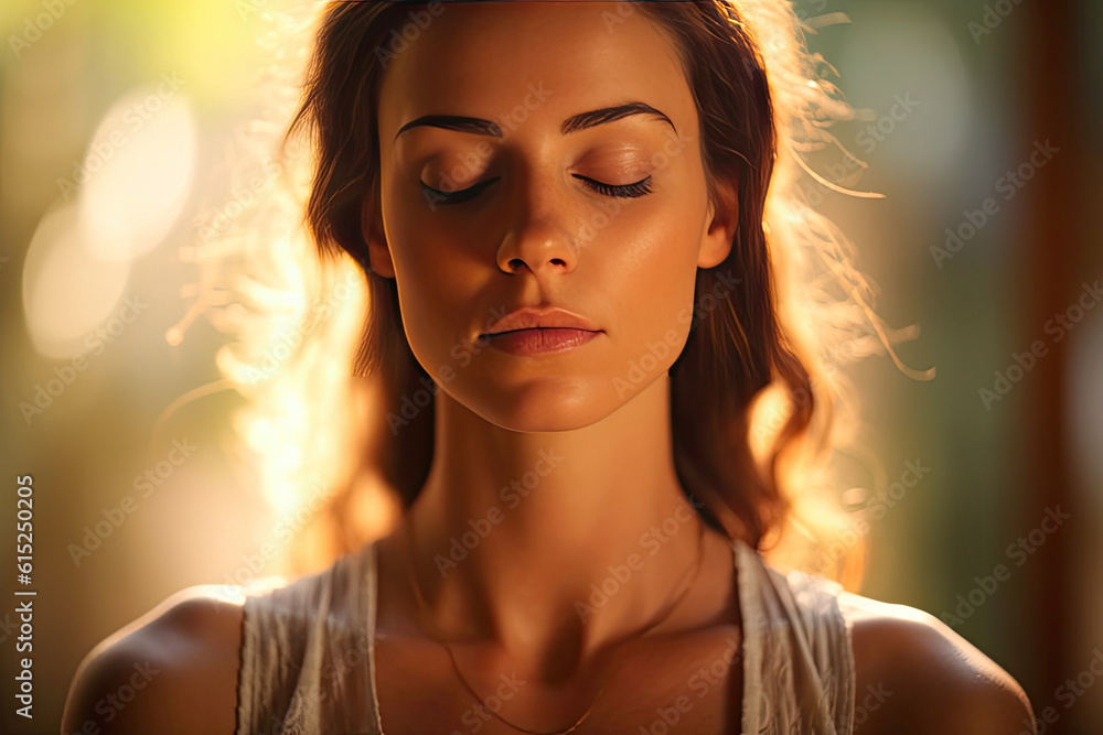 Nature's Meditation: A Portrait of Tranquil Bliss. Generative AI Nature's Meditation: A Portrait of Tranquil Bliss. Generative AI