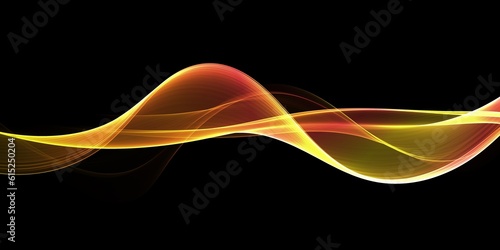 Abstract smooth wave Curve flow orange motion Orange wave flow