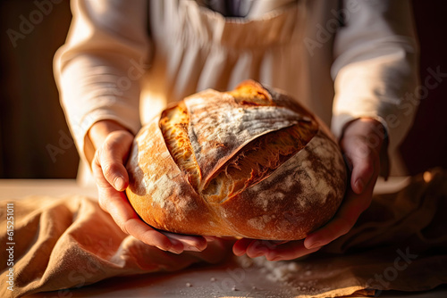 Crusty Bread Delight. Generative AI