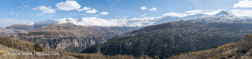 Panoramic view of the Kadisha Valley in Lebanon