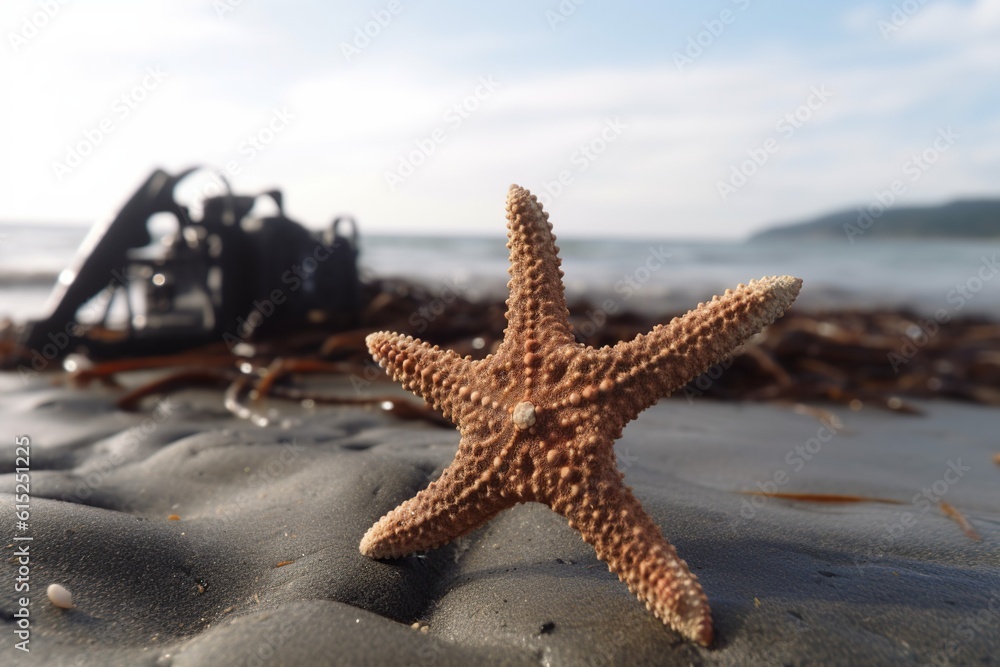 Starfish on the beach, Sunday,Generative ai Starfish on the beach, Sunday,Generative ai
