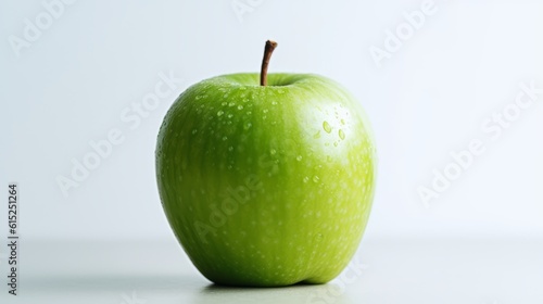 Green apple on white background. Created with Generative AI technology. © IC Production