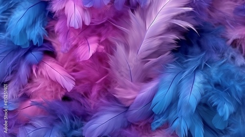 Soft and fluffy background with blue and pink feathers
