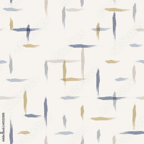 Plaid seamless vector pattern. French farmhouse linen checked texture. Shabby chic hand drawn background. Country kitchen print