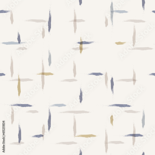 Plaid seamless vector pattern. French farmhouse linen checked texture. Shabby chic hand drawn background. Country kitchen print