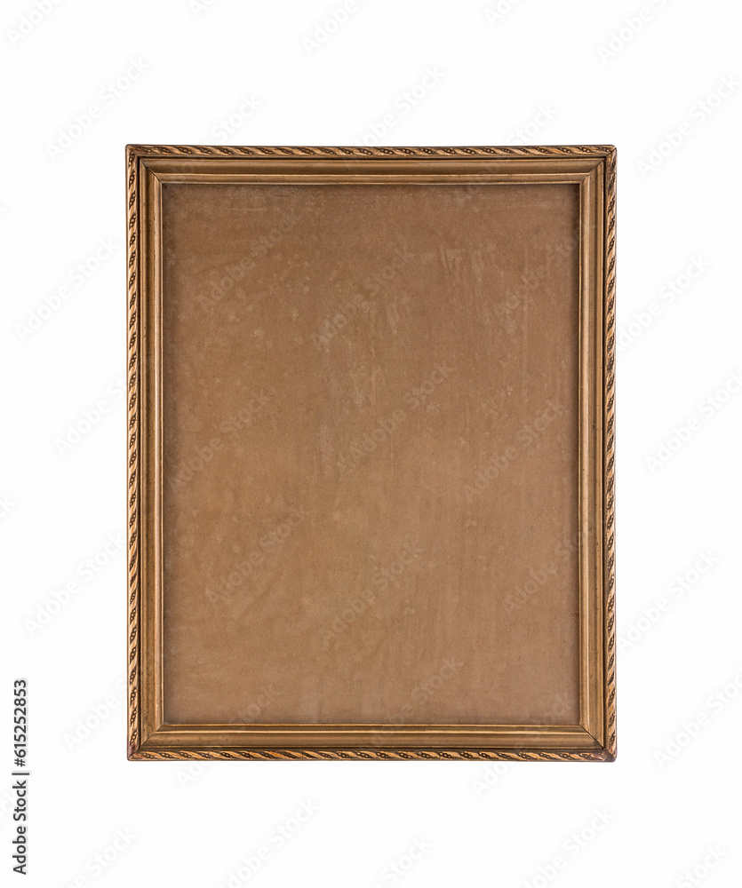 Old wooden picture frame isolated on white background with clipping path Old wooden picture frame isolated on white background with clipping path
