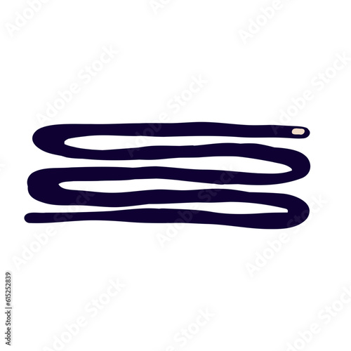 snake in modern trendy naive style. Minimalistic funky bizarre snake