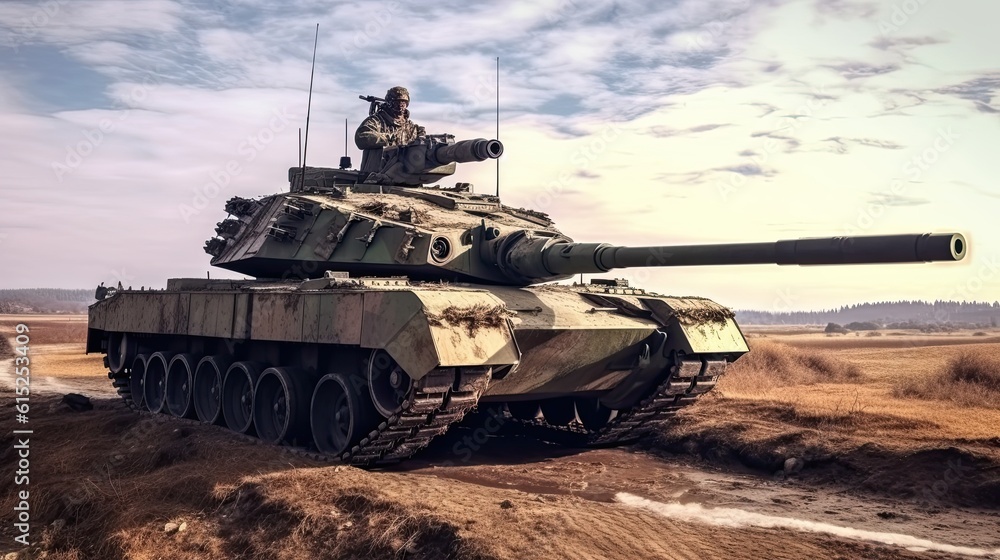 Tank on the beach. AI generated art illustration. Tank on the beach. AI generated art illustration.