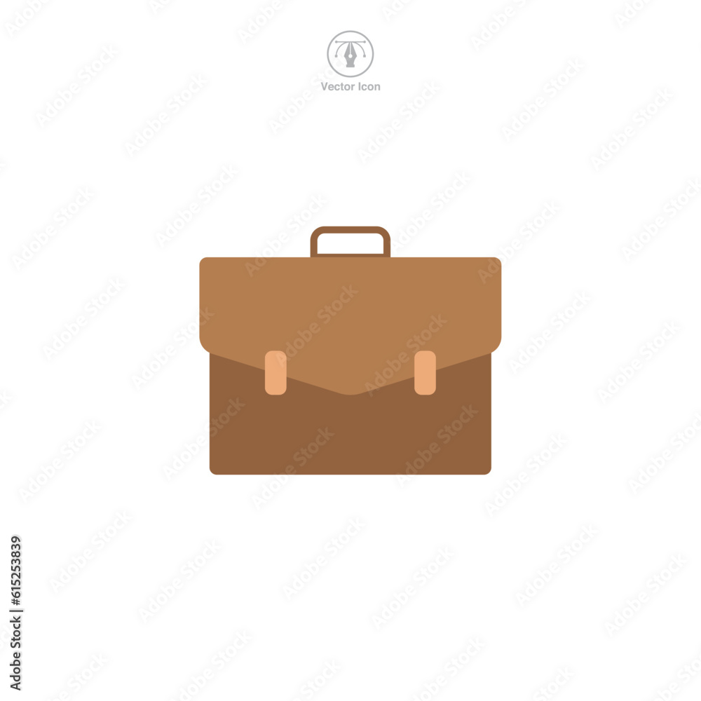 A briefcase icon vector illustration depicts a graphical representation of a professional's carry-on, typically used in digital interfaces and designs A briefcase icon vector illustration depicts a graphical representation of a professional's carry-on, typically used in digital interfaces and designs