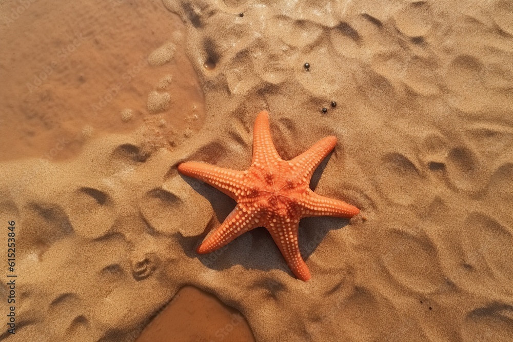Starfish on the beach, Sunday,Generative ai Starfish on the beach, Sunday,Generative ai