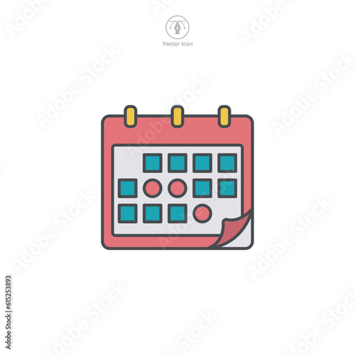 A Calendar icon vector illustration portrays a graphical symbol of a calendar, widely used in digital interfaces for scheduling and timekeeping