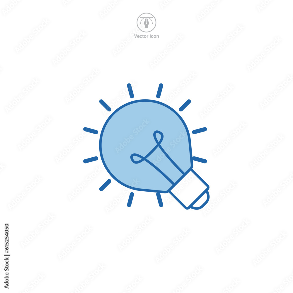 Obraz premium A vector illustration of a lightbulb icon, elegantly designed, featuring fine details, ideal for indicating ideas, solutions, or innovation