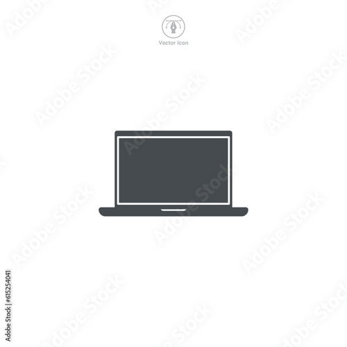 Laptop icon vector illustrating digital connectivity, work mobility, and modern technology, great for representing remote work, education, and computing