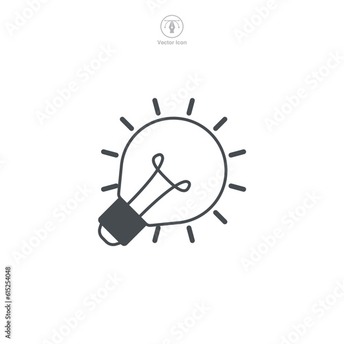 A vector illustration of a lightbulb icon, elegantly designed, featuring fine details, ideal for indicating ideas, solutions, or innovation