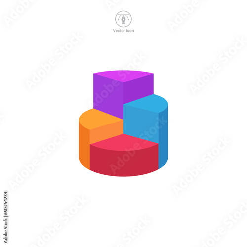 A vector illustration of a pie chart icon  representing data  statistics  or analysis. Ideal for indicating surveys  percentages  or business reports