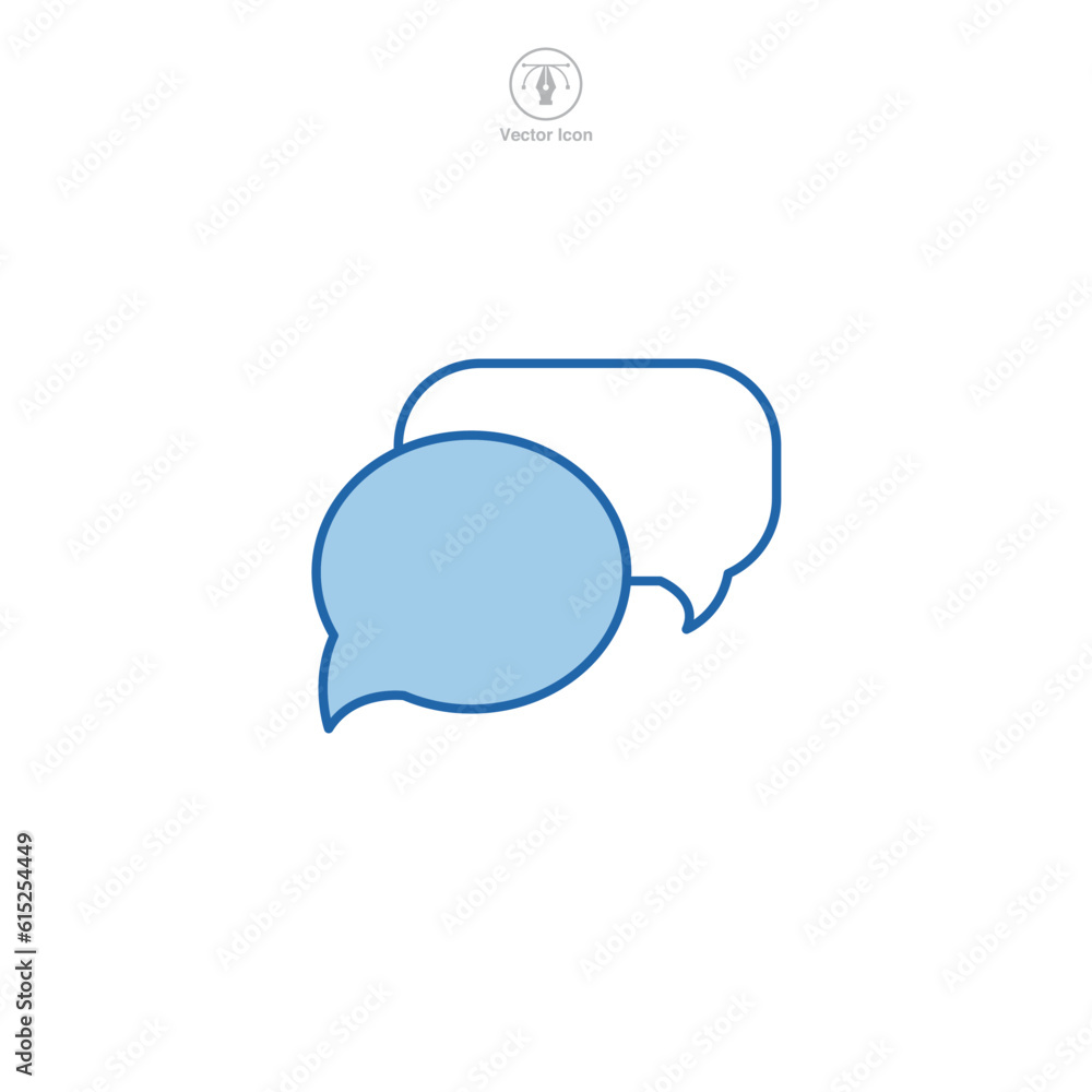 Fototapeta premium A vector illustration of a speech bubble icon, symbolizing communication, dialogue, or conversation. Ideal for representing chat, commentary, or social interaction
