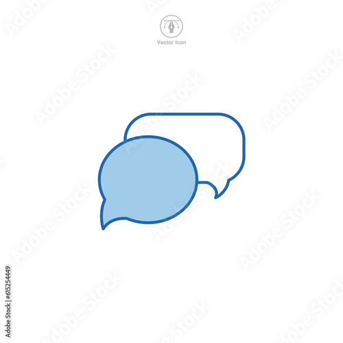 A vector illustration of a speech bubble icon, symbolizing communication, dialogue, or conversation. Ideal for representing chat, commentary, or social interaction