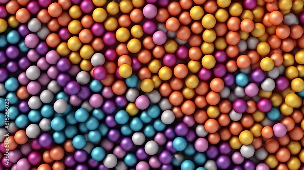Texture of hundred multicolour spheres from above Texture of hundred multicolour spheres from above