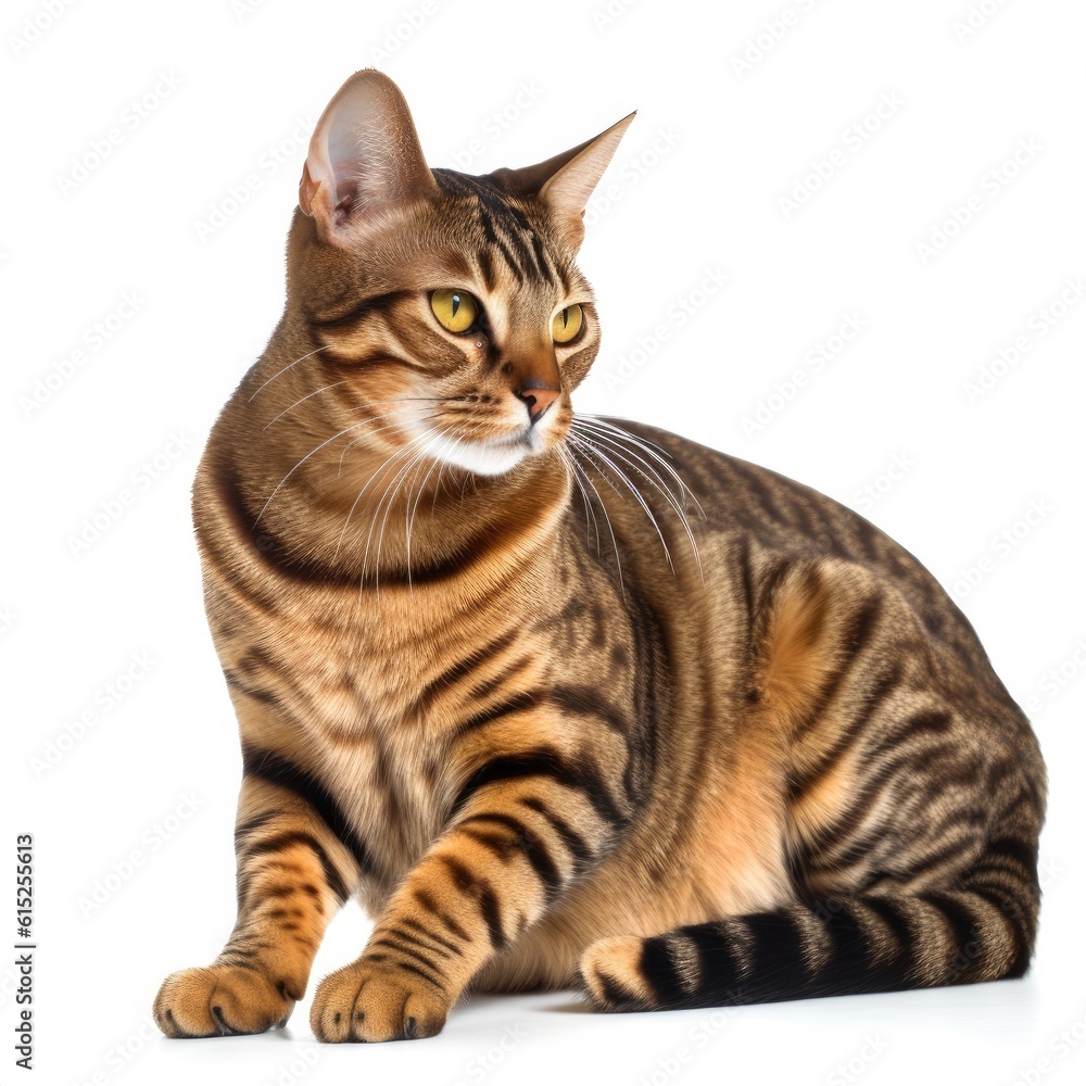 Obraz premium European Shorthair cat isolated on white background. Generative AI