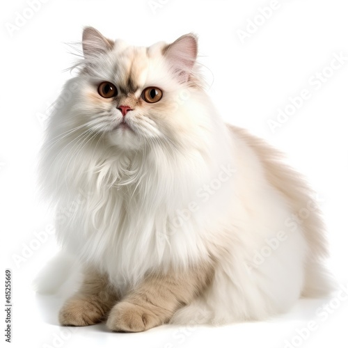 Persian Himalayan cat cat isolated on white background. Generative AI