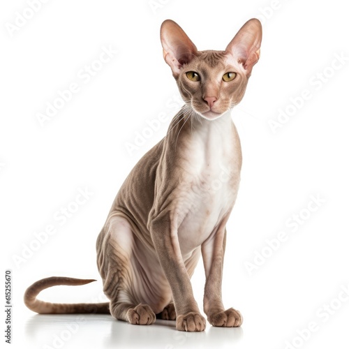 Peterbald cat cat isolated on white background. Generative AI