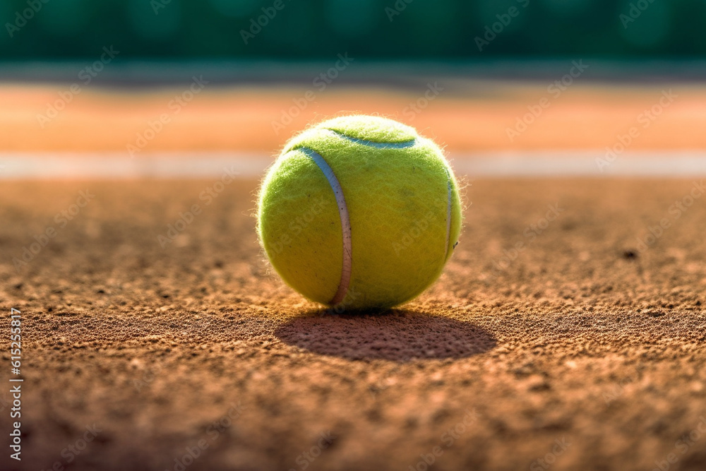 tennis ball on the court, Generative AI