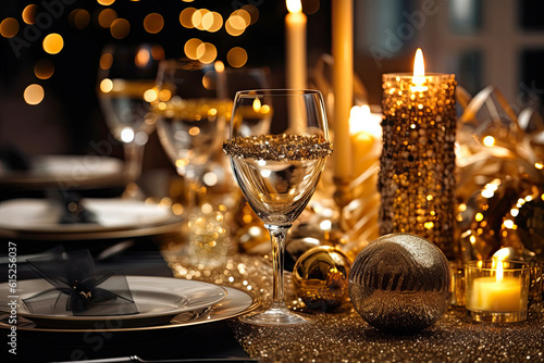 Festive Table Delights: A New Year's Celebration. Generative AI